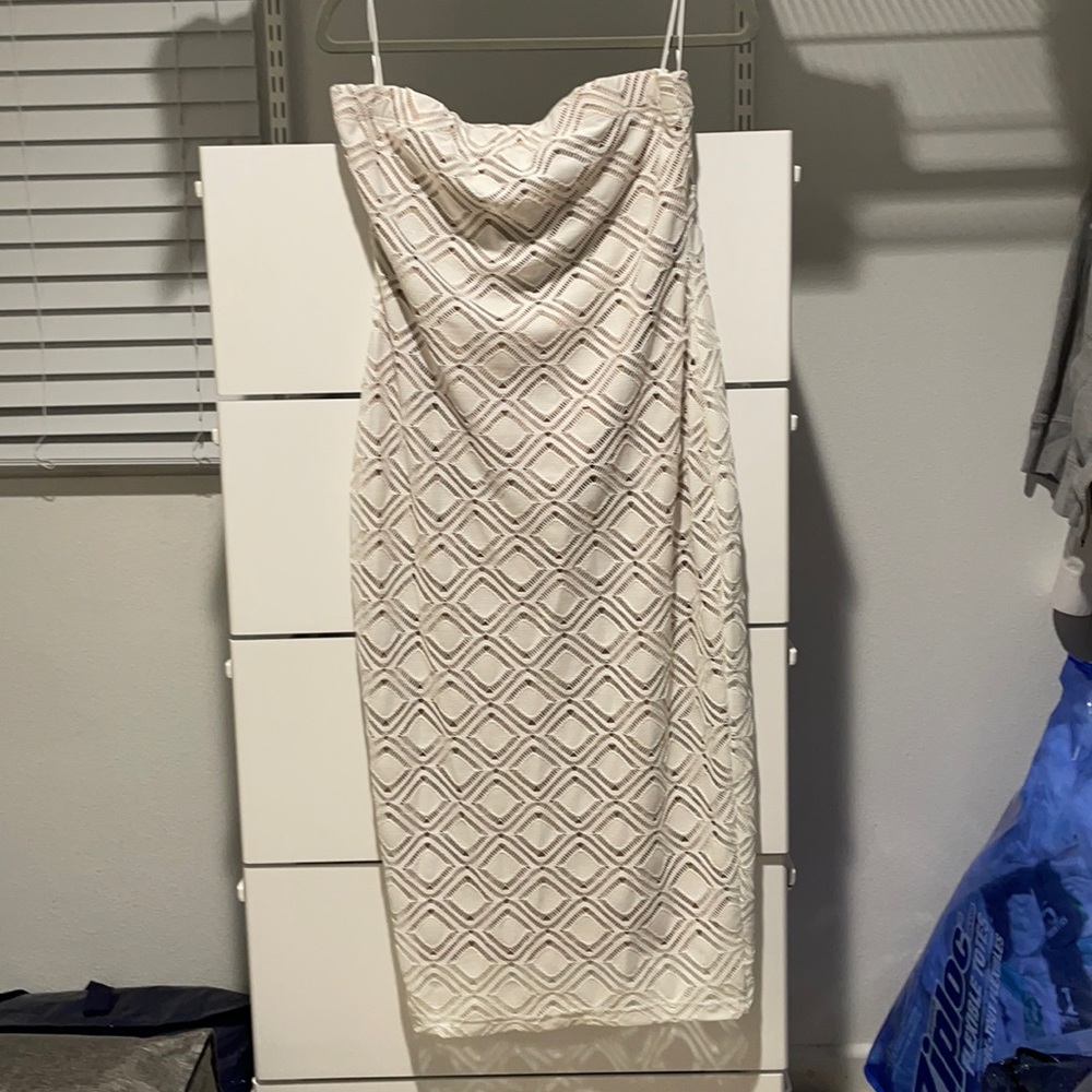Guess lace dress off white size large